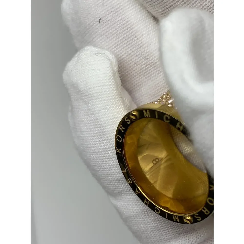 Michael Kors Pave Barrel Ring Gold Tone Metal Size 8